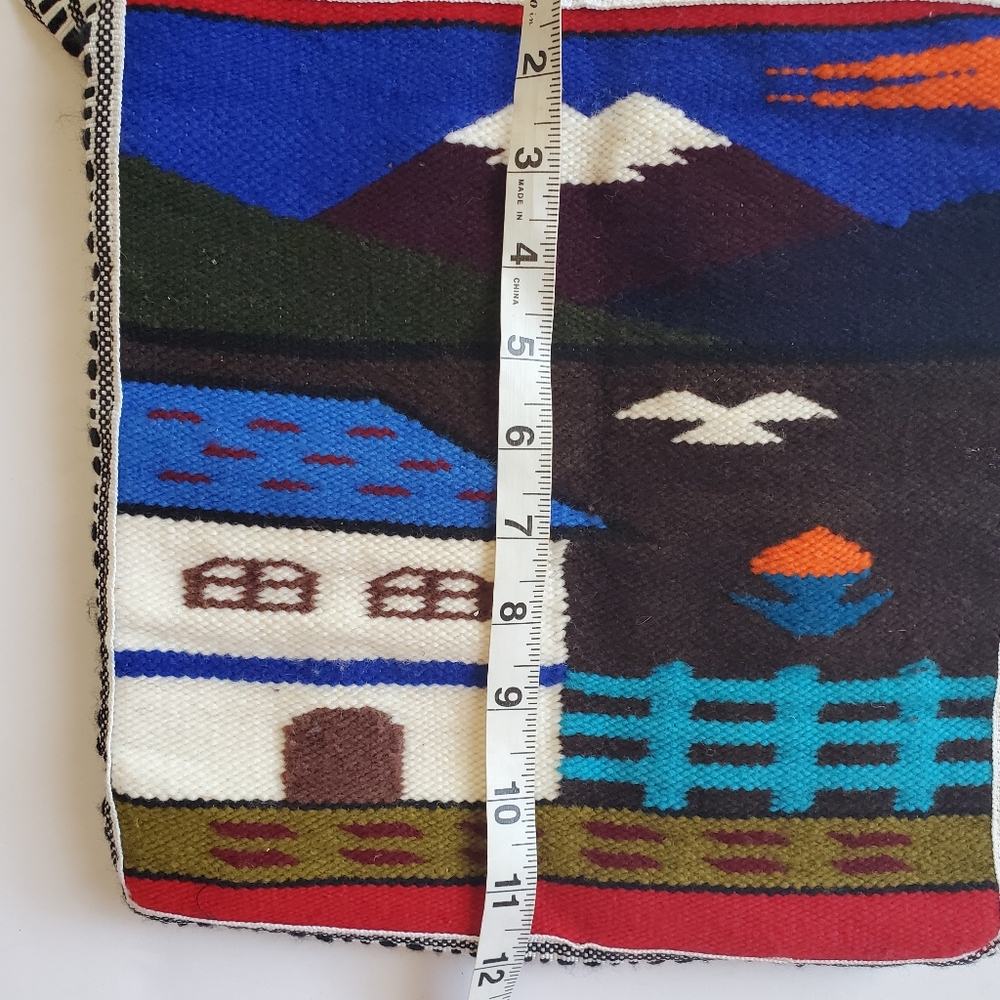 Woven Blanket wool Tote Bag/ crossbody bag - Picture 5 of 6